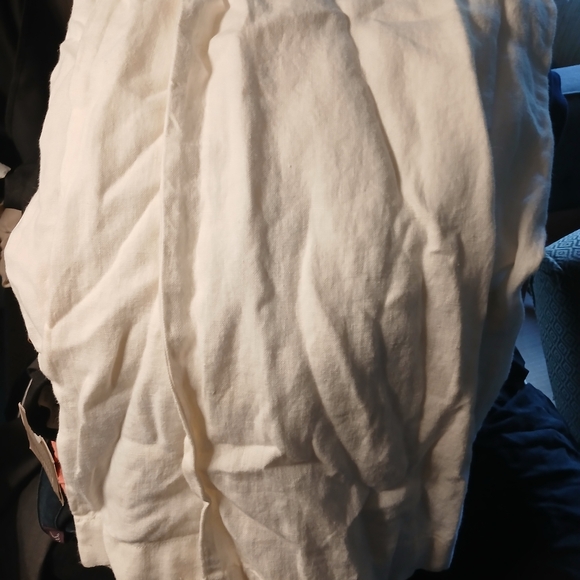 Linen Tan and White Pants Set - Picture 6 of 6